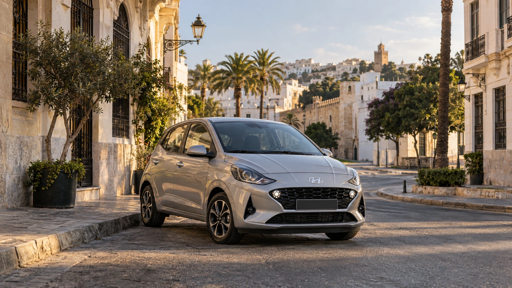 Hyundai i10 de location livrée dans le secteur de la rue d’Italie à Tanger
