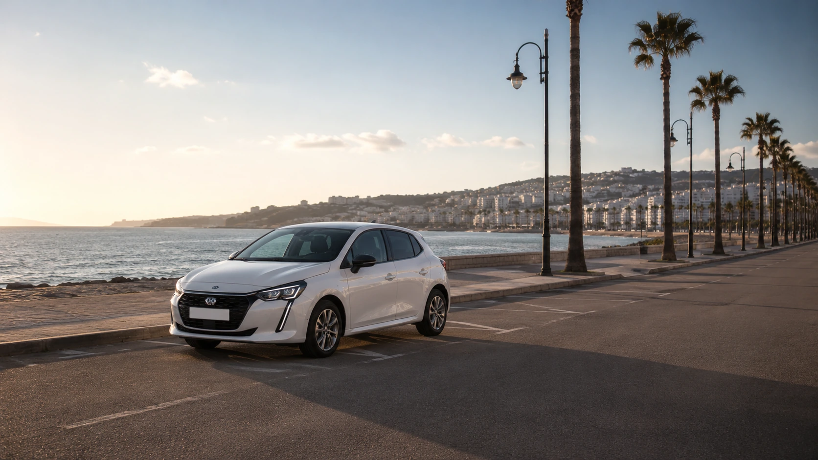 Voiture de location sur la Corniche de Malabata à Tanger