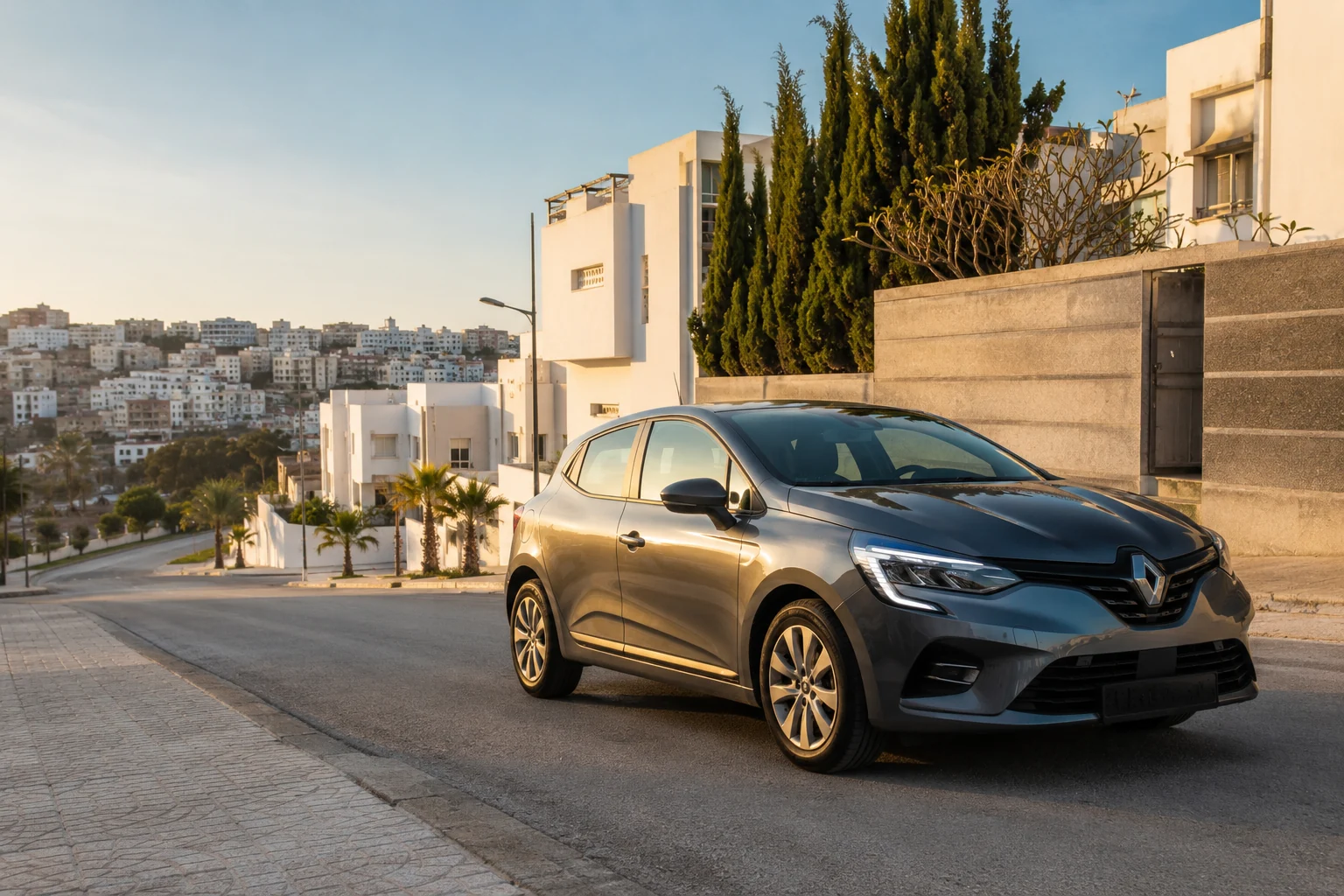 Renault Clio 5 de location dans le quartier Manar à Tanger