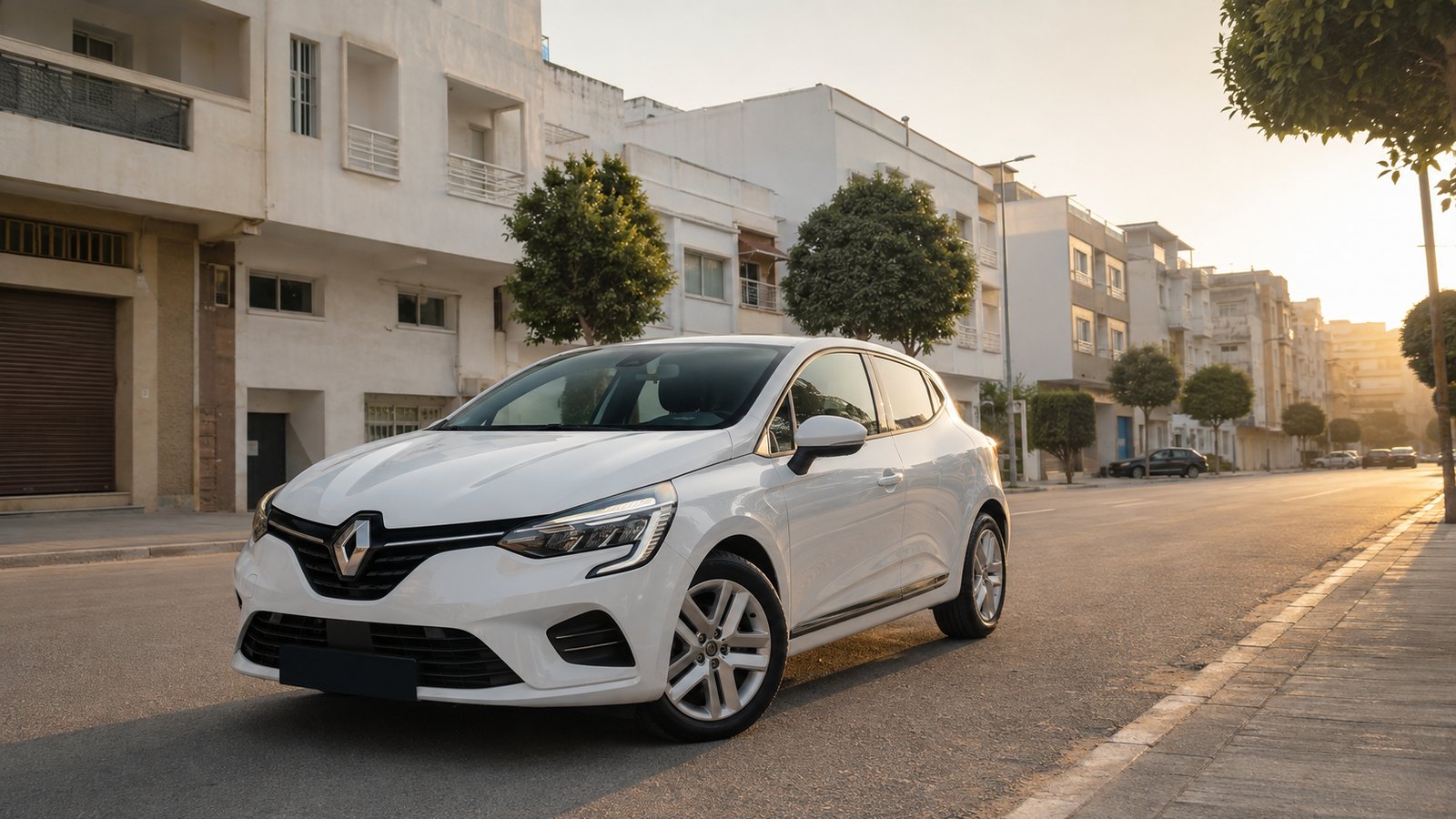 Renault Clio 5 de location dans le quartier Lalla Chafia à Tanger