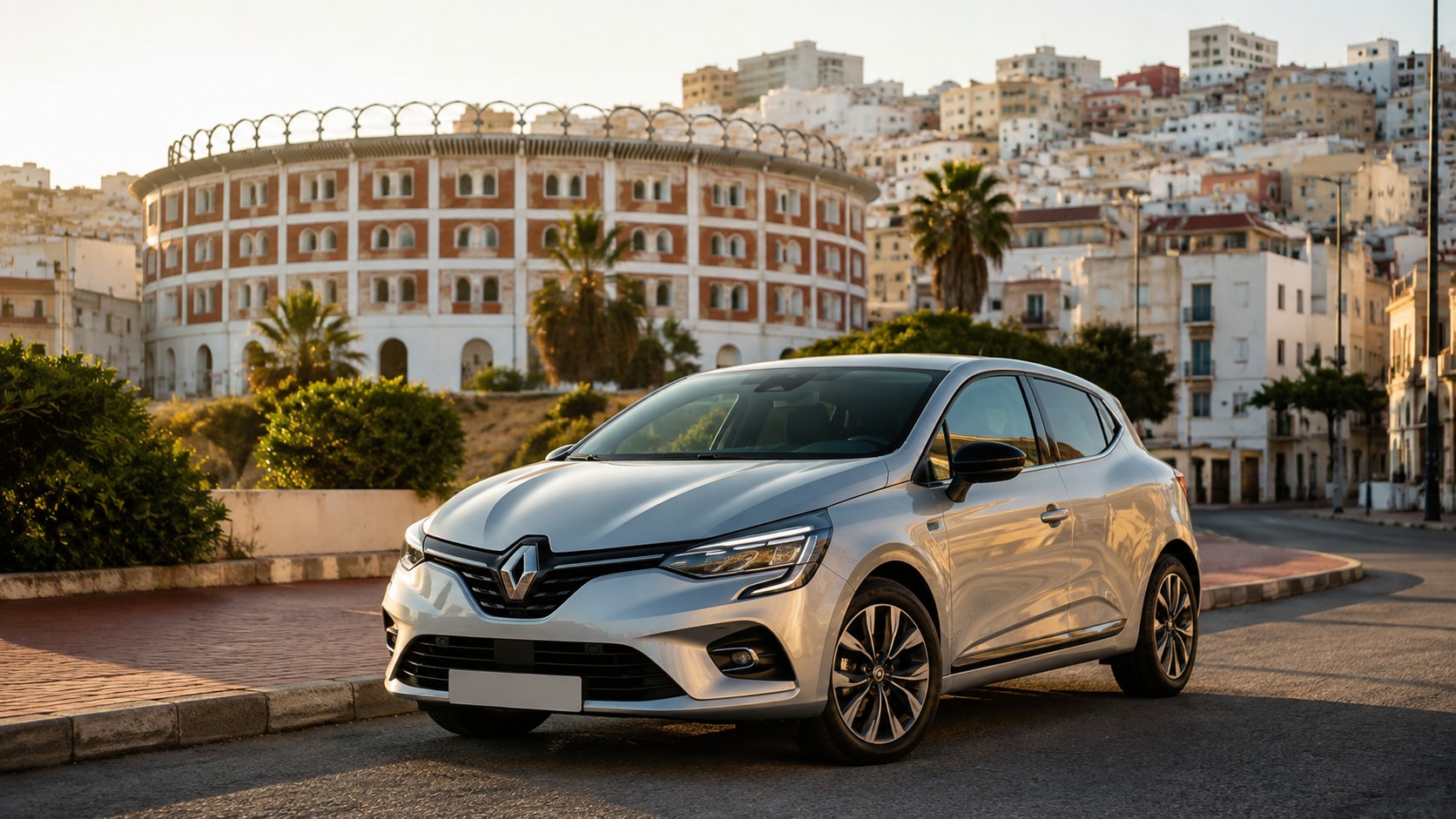 Renault Clio 5 de location près de la Plaza de Toros à Tanger, secteur Quartier Zoufri